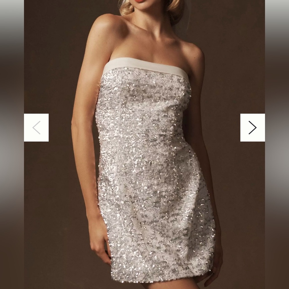 NWT Mare Mare Strapless Sequin Mini Dress size L